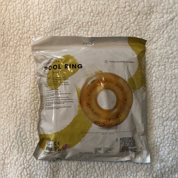 ✨ Sunny life glitter gold pool ring ✨ - Picture 2 of 2